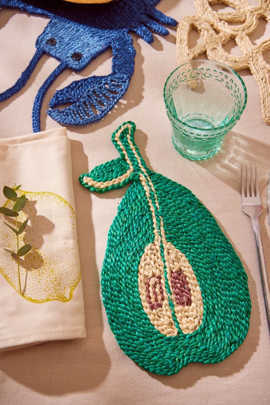 The Jacksons Green Pear-Shaped Placemat - Eco-Friendly Table Setting Decor