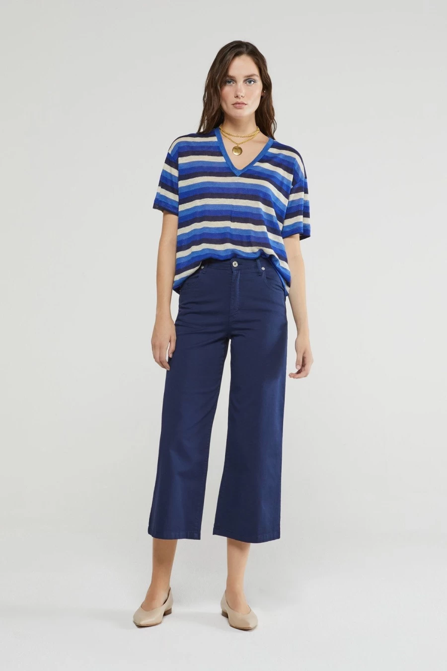 Otto D'ame Women's Klein Maglia Cotton T-Shirt - Classic Fit Short Sleeve Top