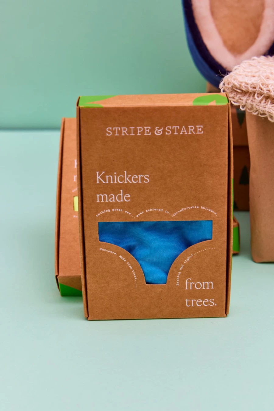 Stripe and Stare Women's Turquoise Knickers - Soft Cotton High Waist Underwear