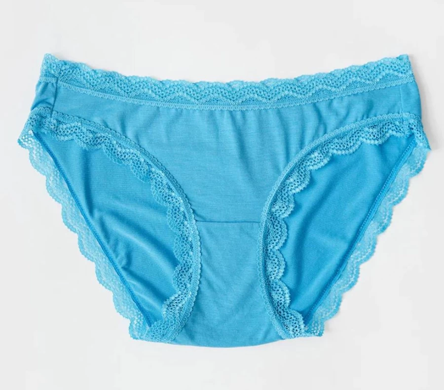 Stripe and Stare Women's Turquoise Knickers - Soft Cotton High Waist Underwear