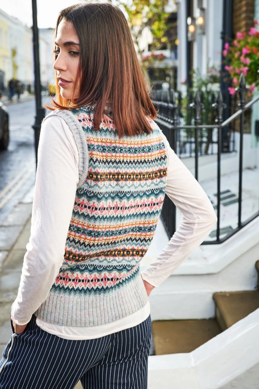 Quinton & Chadwick Women's Fair Isle Knit Tank Top - Stylish & Comfortable Sleeveless Sweater