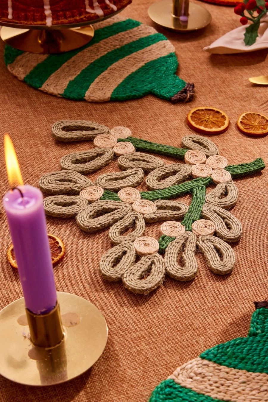 "The Jacksons Holiday Mistletoe Christmas Table Placemat for Festive Dining Decor"