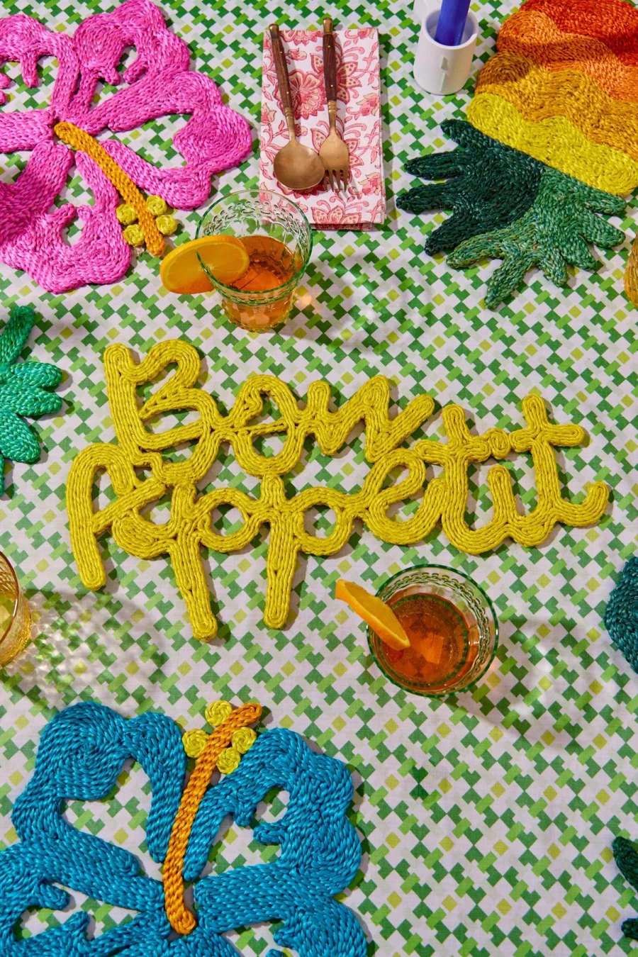 The Jacksons Yellow Bon Appetit Placemat - Waterproof & Non-Slip Dining Table Mat for Stylish Decor