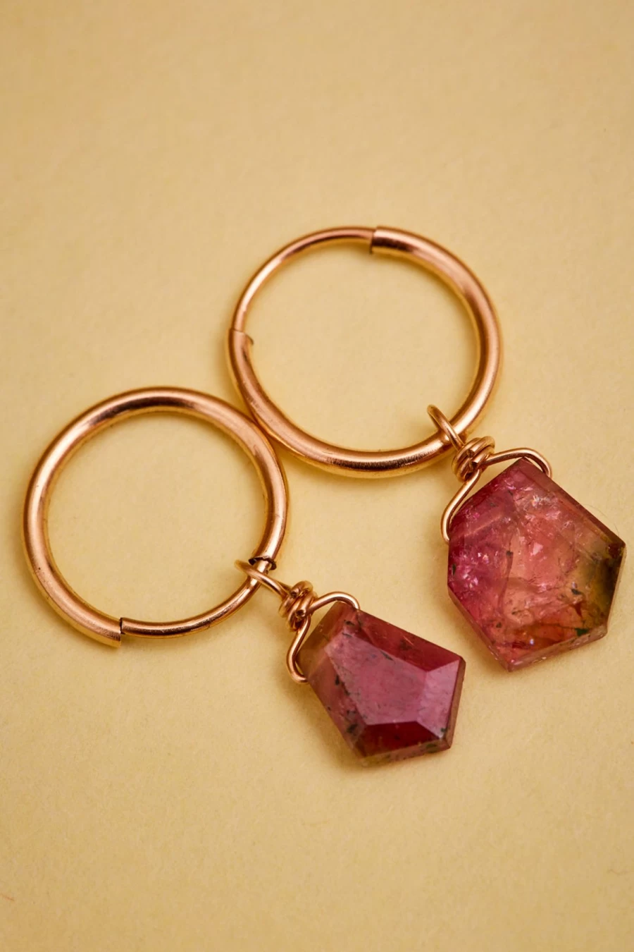 Rue Belle Pink Diamond Cut Semi-Precious Stone Dangle Earrings for Women