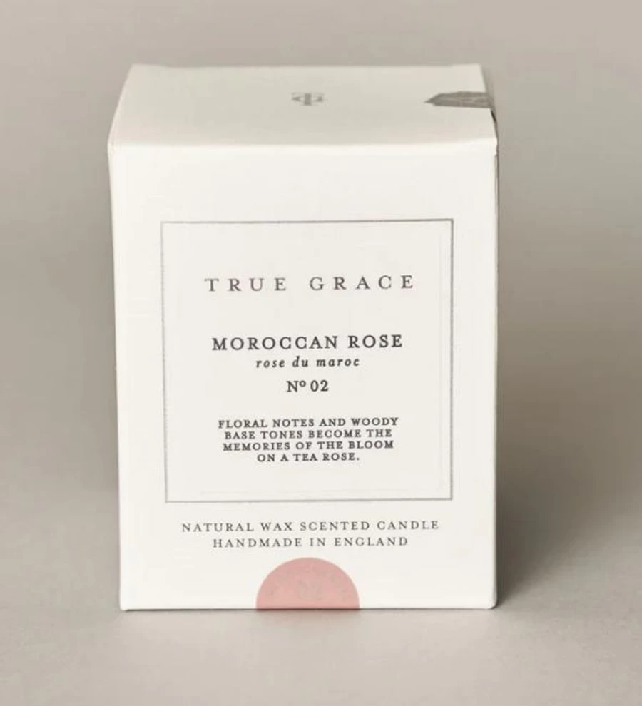 True Grace Moroccan Rose Scented Candle - Handmade Luxury Home Fragrance