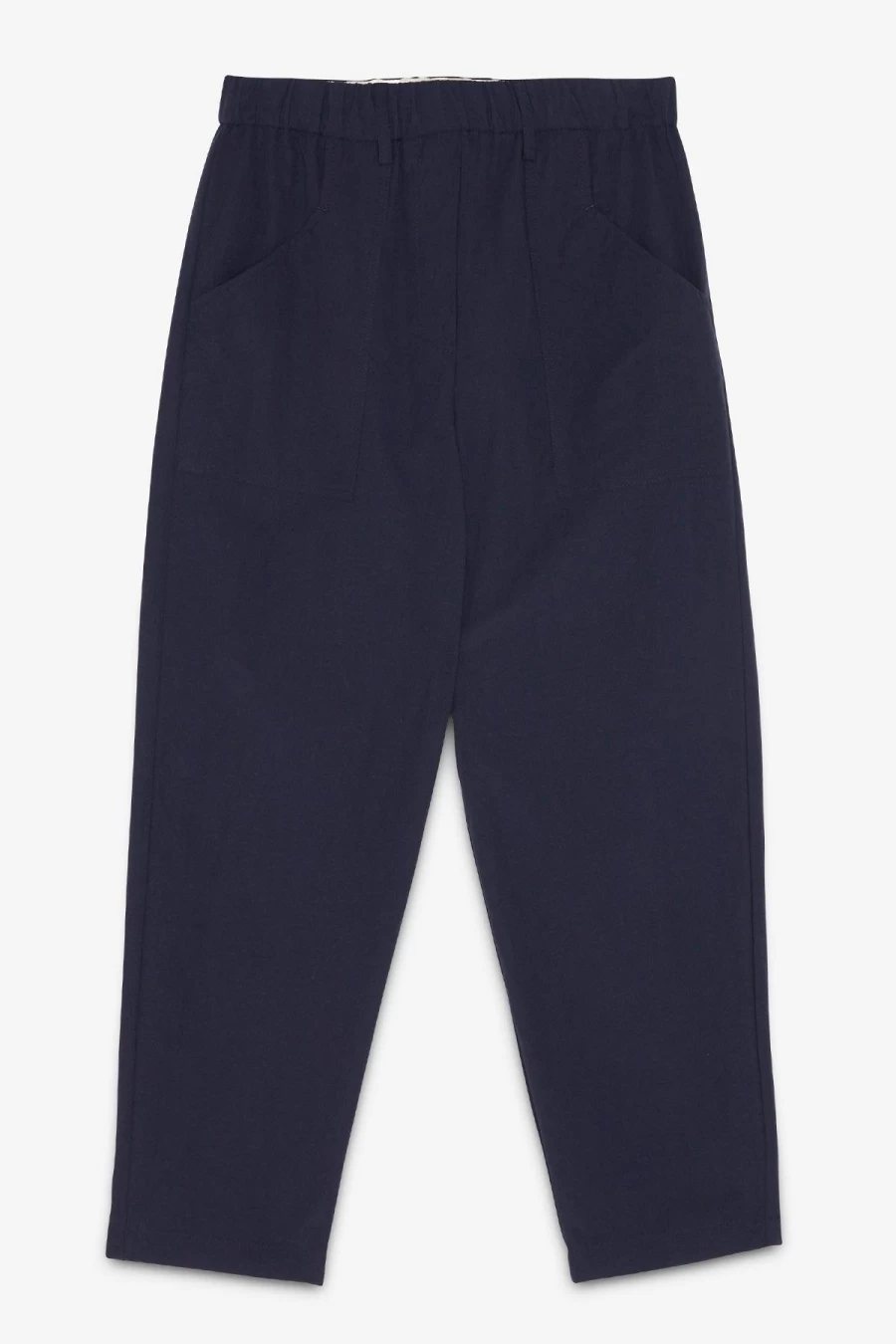 "Otto D'ame Women's Blue Linda Trousers | High-Waisted Slim Fit Pants"