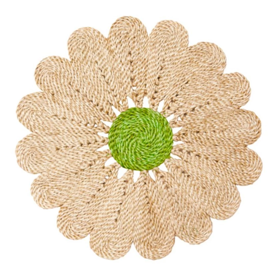 The Jacksons Daisy Pattern Placemat in Refreshing Lime Green - Stylish Table Setting Essential