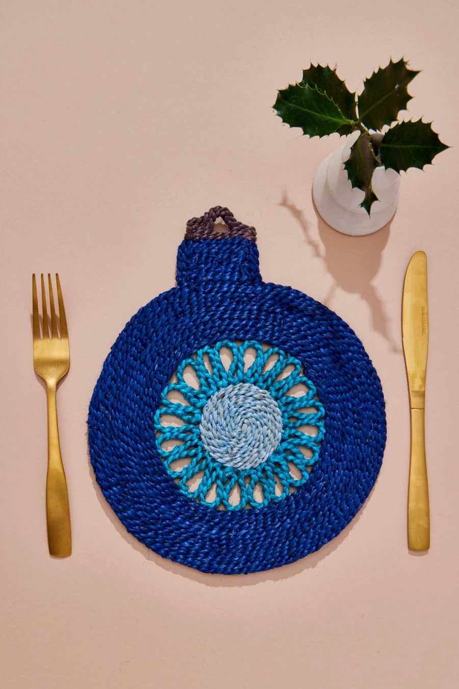 The Jacksons Blue Star Bauble Christmas Table Placemat for Holiday Decor