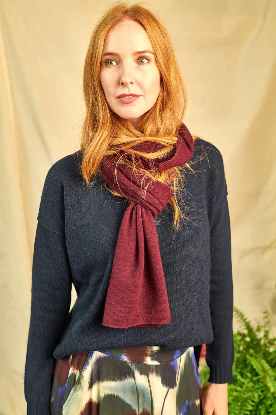 Cashmere Scarf for Women - Luxurious Fig Color by Cash Ca