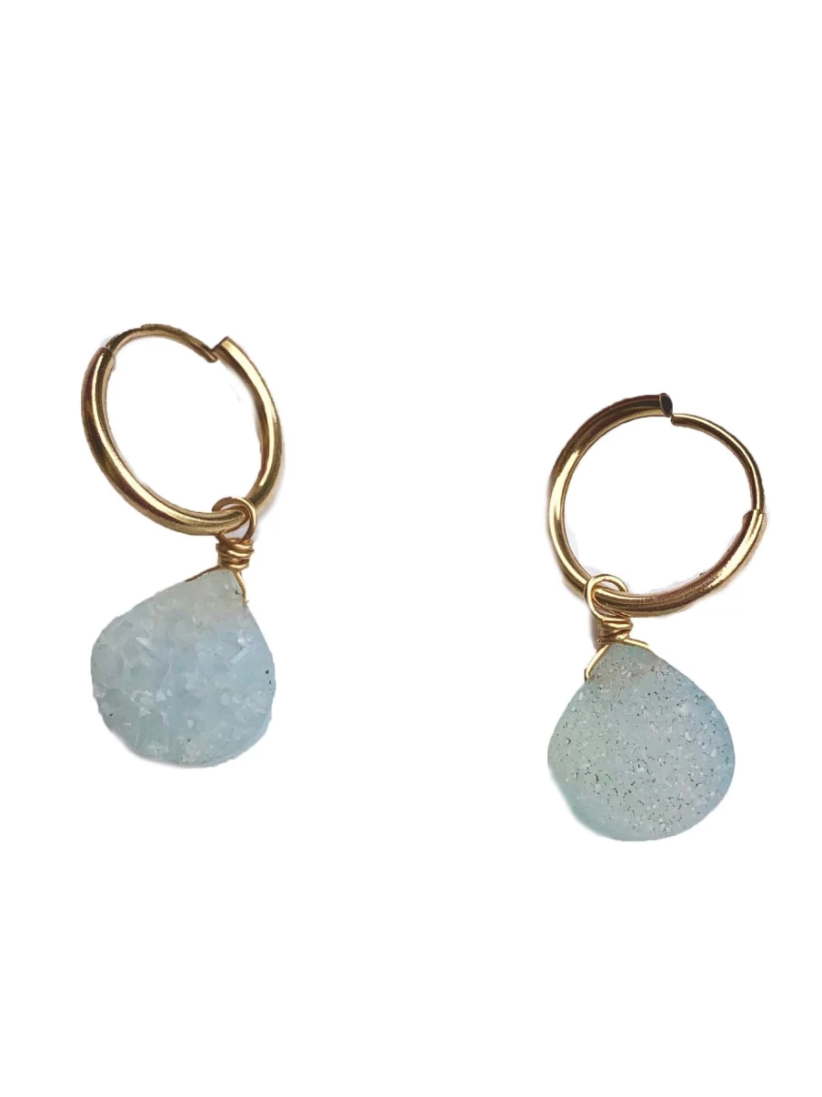 Rue Belle Druzy Crystal Stud Earrings - Sparkling Gemstone Jewelry for Women