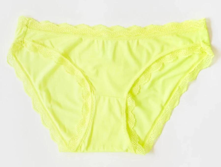 Stripe and Stare Neon Yellow Knickers - High-Quality Women's Underwear