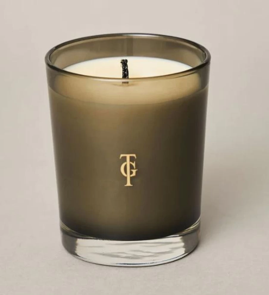True Grace Portobello Oud Scented Glass Candle for Home Fragrance