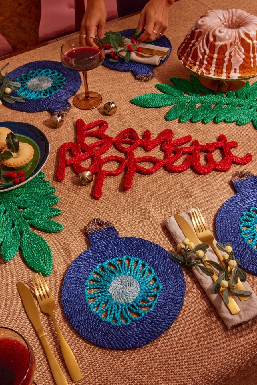 The Jacksons Red Bon Appetit Placemat - Premium Dining Table Mat for Stylish Decor