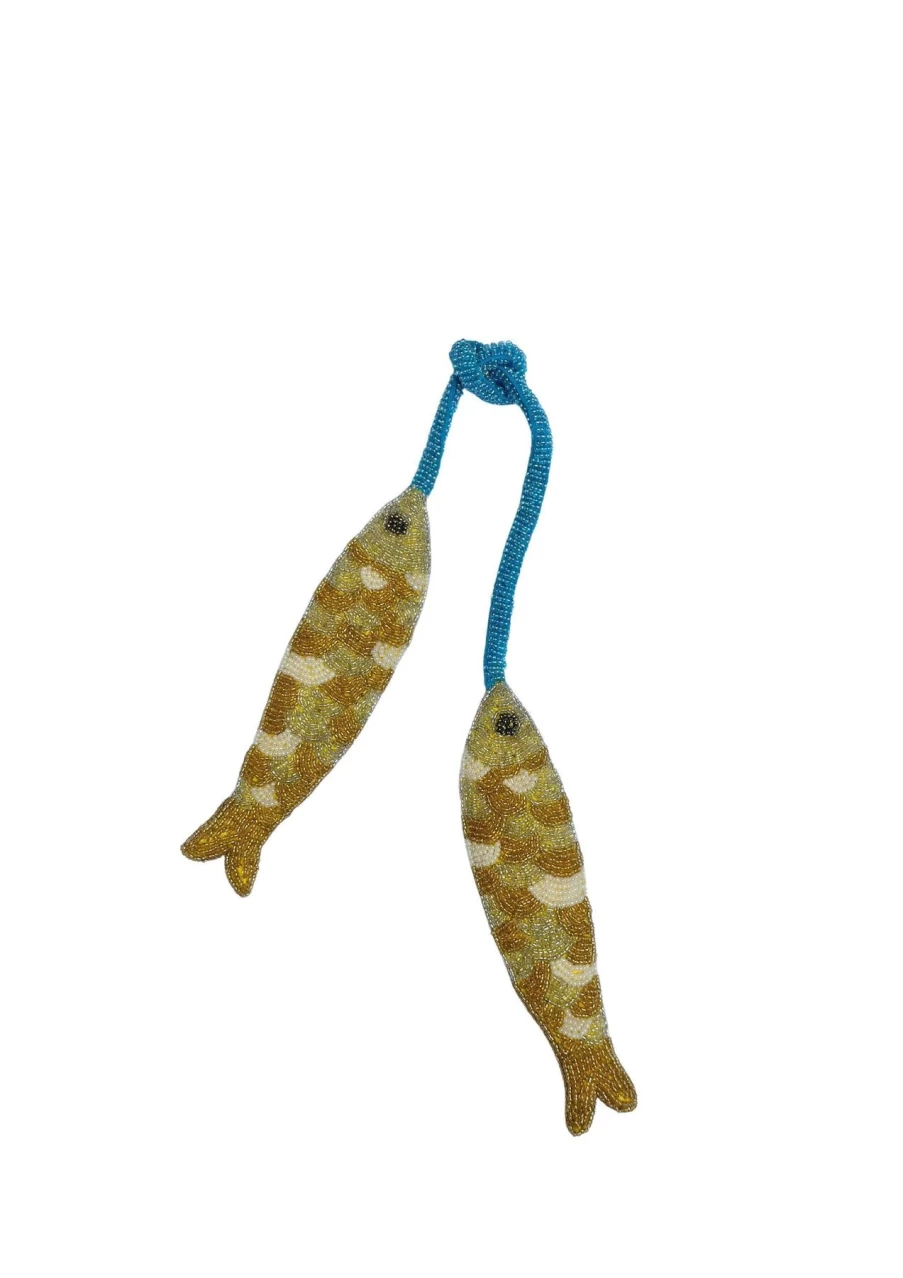 The Jacksons Beaded Fish Charm - Handmade Elegant Bag Accessory for Women