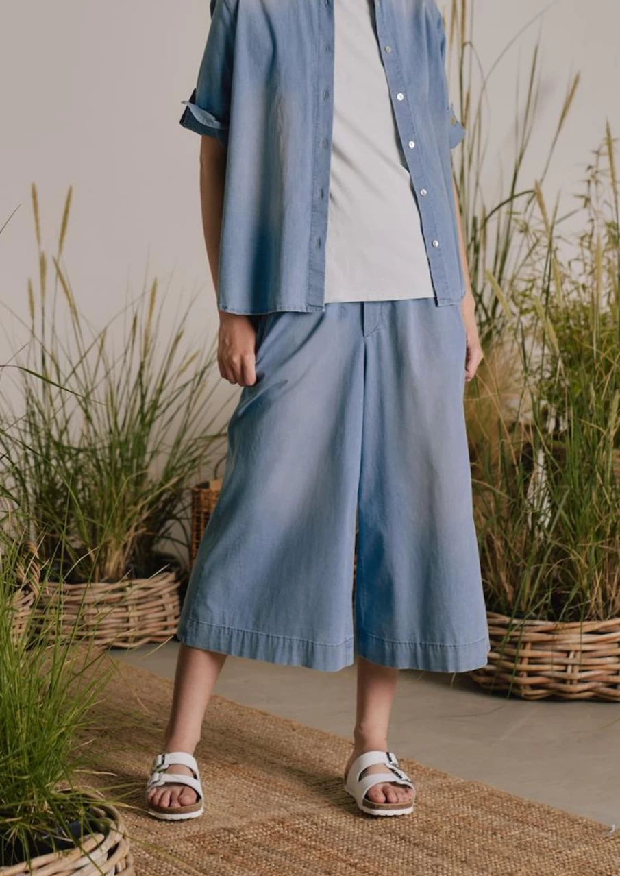Trebarrabi Women's Pigan Culottes - Stylish High-Waisted Flowy Trousers for Comfort & Elegance