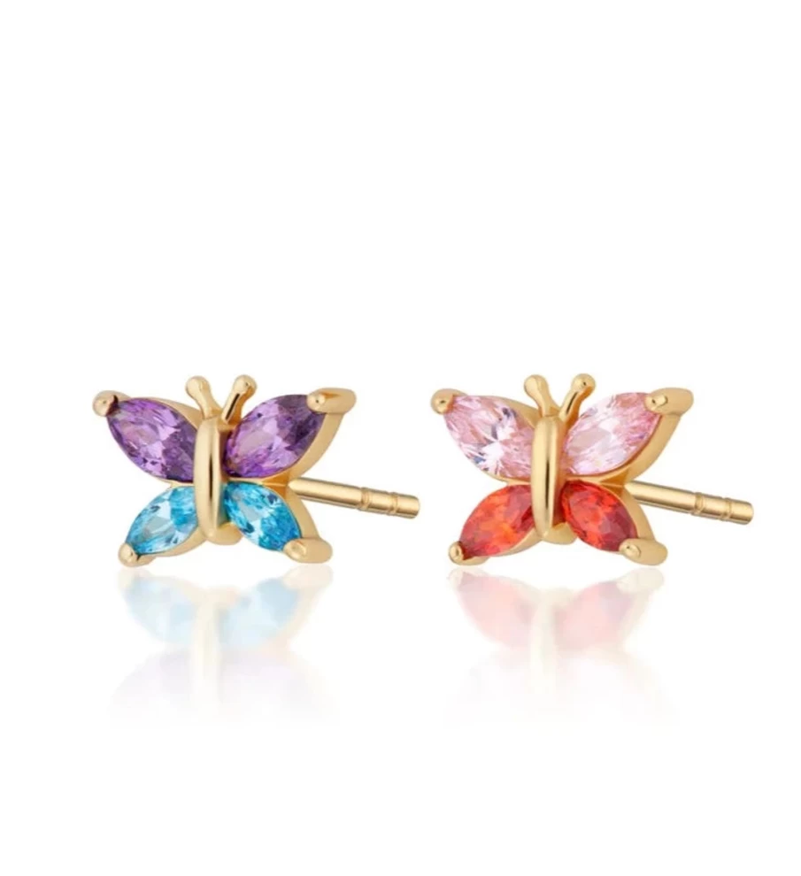 Scream Pretty Colour Pop Butterfly Stud Earrings for Women - Vibrant Handmade Dangle Earrings