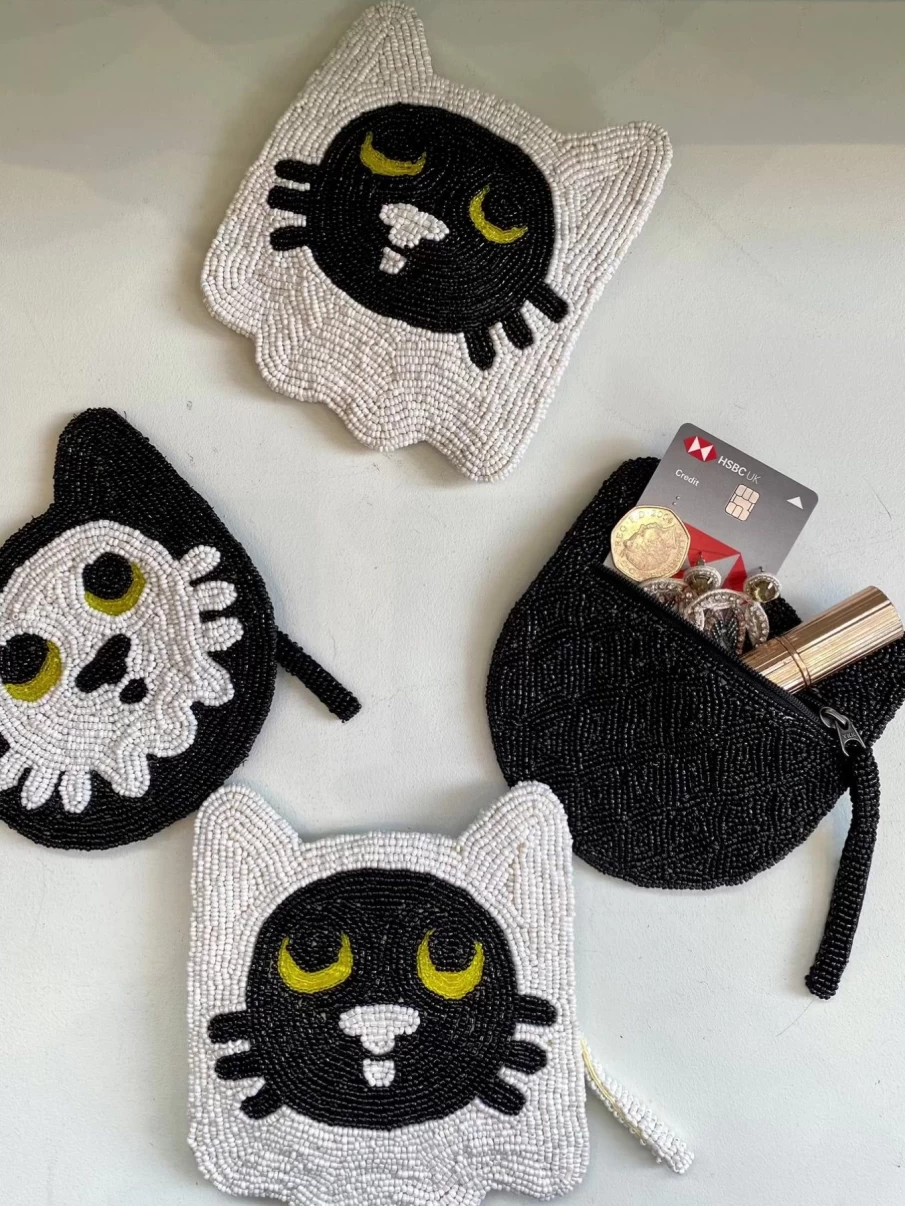 The Jacksons Ghost Cat Coin Purse - Cute Feline Wallet for Collectors