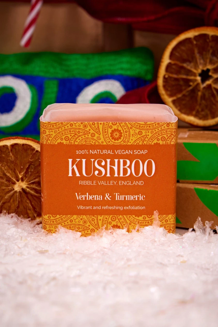 "Kushboo Natural Verbena & Turmeric Soap for Glowing Skin – Handmade Organic Bar"