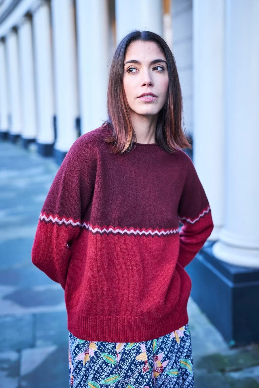 "Quinton & Chadwick Women's Zig Zag Knit Sweater - Stylish Striped Pullover"