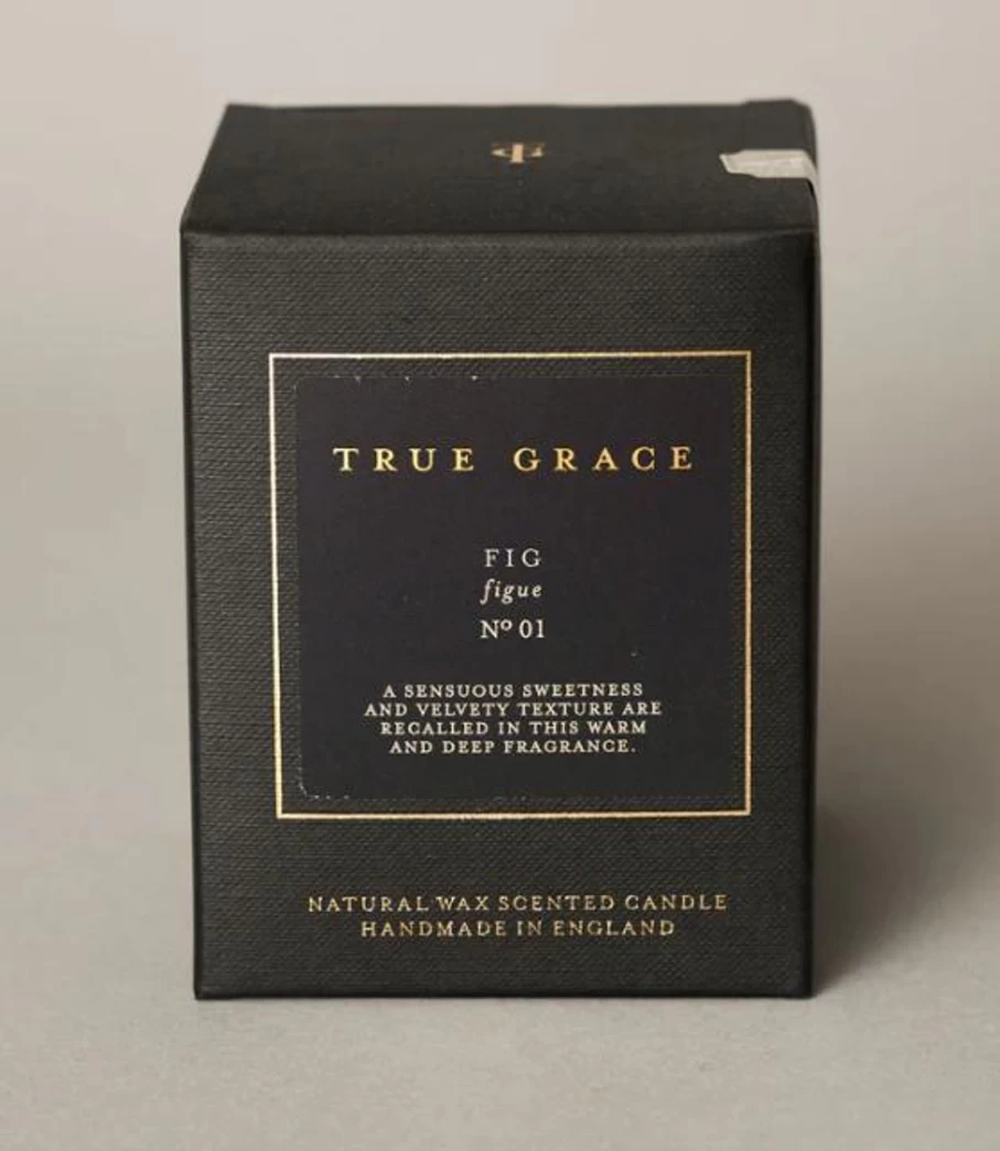 True Grace Fig Scented Glass Jar Candle for Home Fragrance