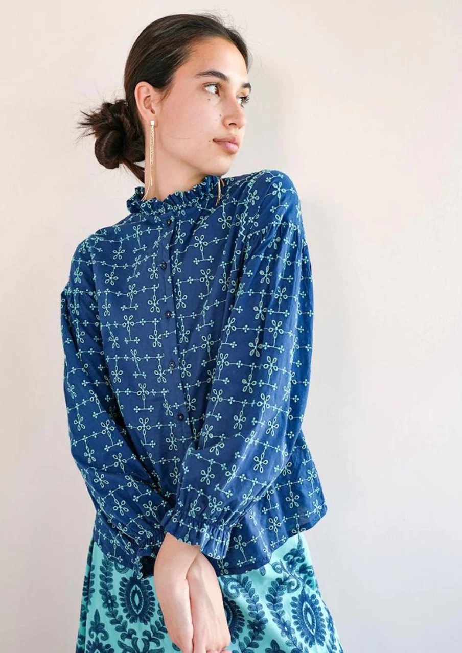 "Nimo with Love Women's Poppy Seed Blouse - Floral Print Casual Top"