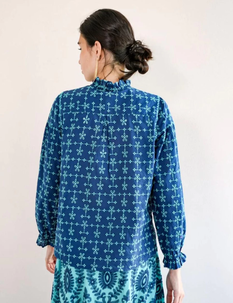"Nimo with Love Women's Poppy Seed Blouse - Floral Print Casual Top"
