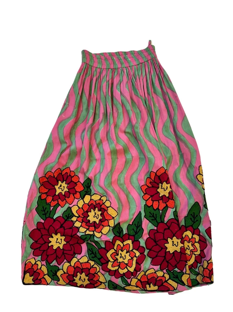 Xiwikj Women's Jessica Dalia Skirt - Floral Print High Waist A-Line Skirt for Women