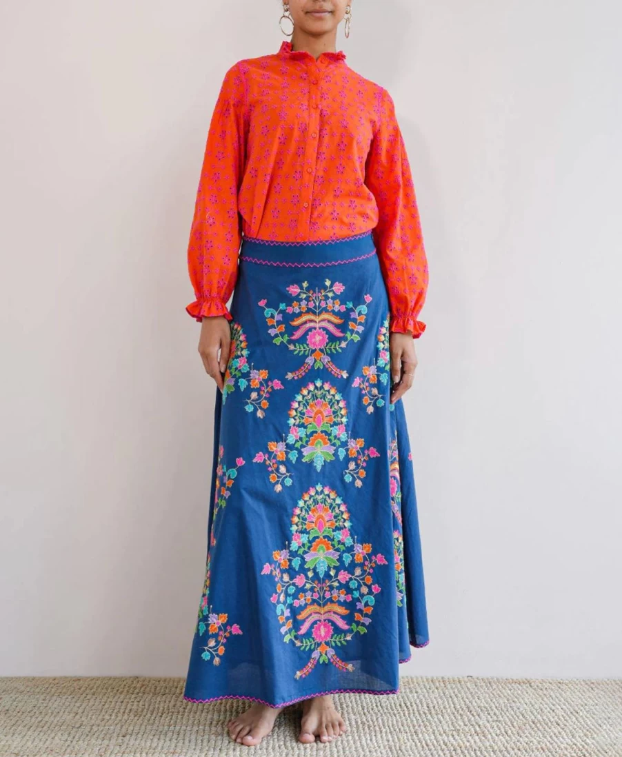 "Nimo with Love Women's Lantana Floral Print Summer Skirt"