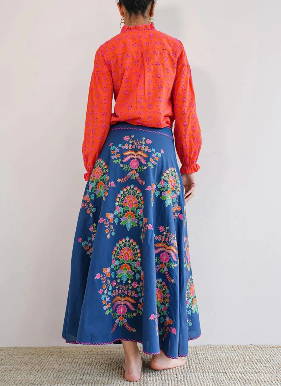 "Nimo with Love Women's Lantana Floral Print Summer Skirt"