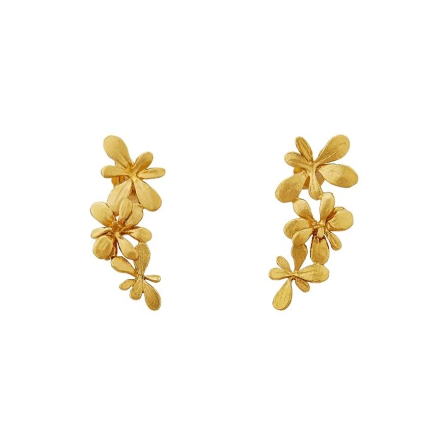 Alex Monroe Sprouting Rosette Stud Earrings - Floral Design Sterling Silver Studs
