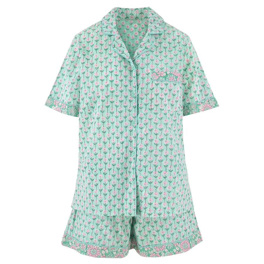 Dilli Grey Women's Floral Jaal Short Sleeve Pajama Set