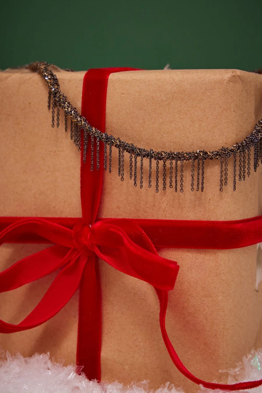 Marie-Laure Chamorel Platted Chain Tassel Necklace N°550 - Elegant Gold Layered Chain with Tassel Pendant
