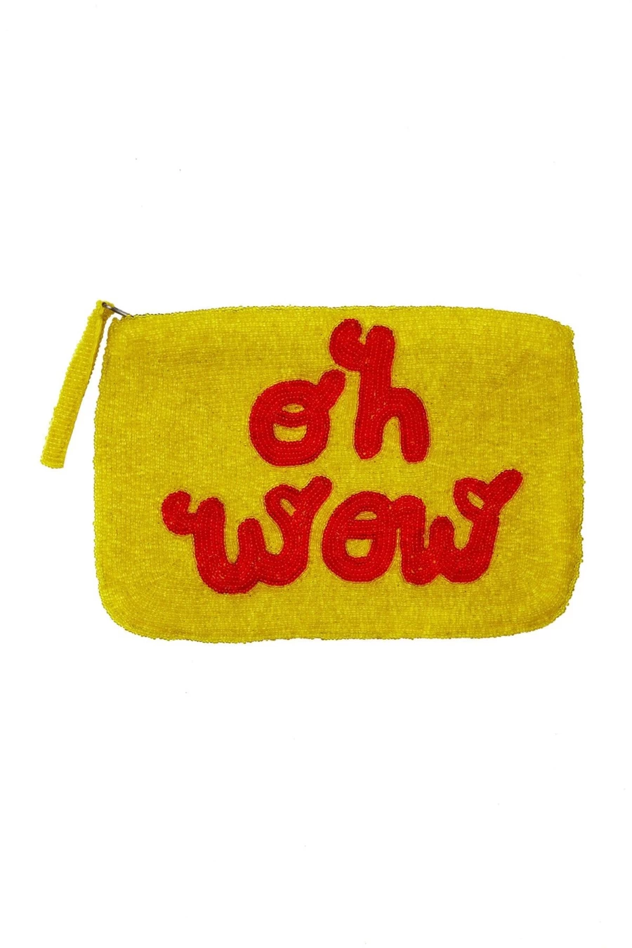 The Jacksons Yellow and Red Beaded Clutch - Elegant Party Handbag